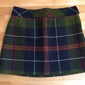 J Crew wool Plaid Skirt sz 6